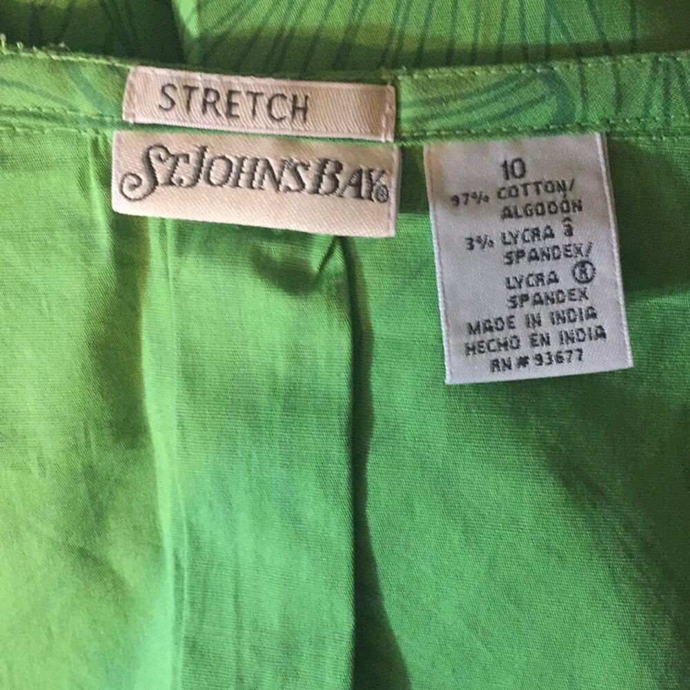 St. John’s bay green floral pleated skirt sz 10 - Picture 5 of 5